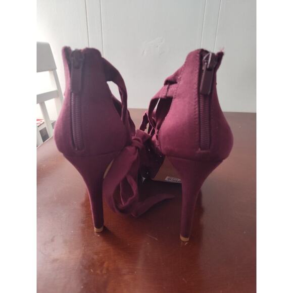 Torrid Wine Thick Strappy Wrap Heels Women’s 7W - Picture 4 of 7